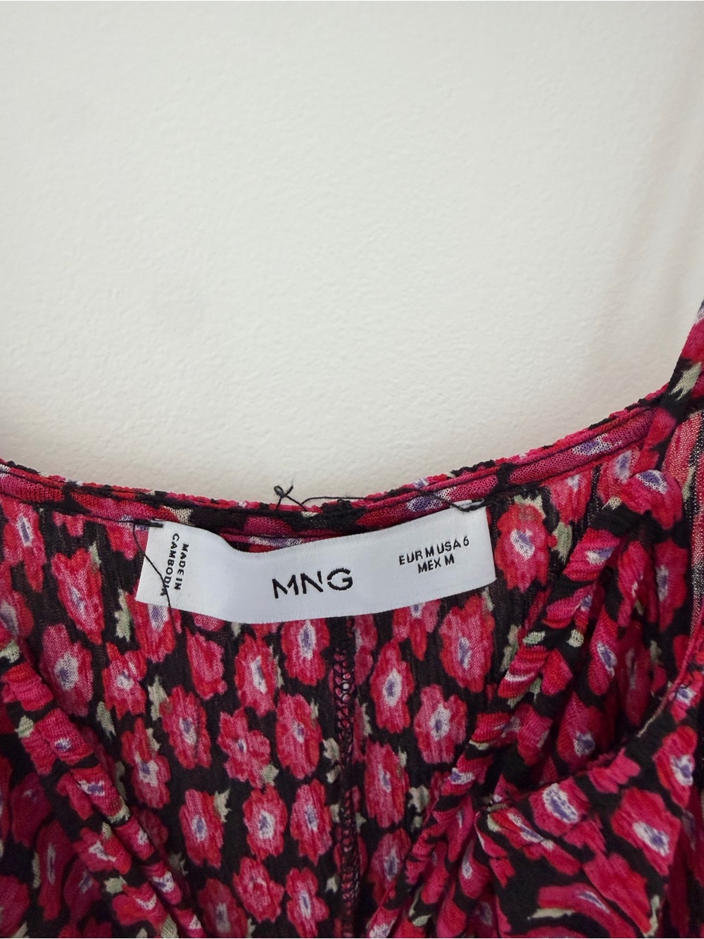 MANGO Patterned Midi Dress with Spaghetti Straps - Picture 5 of 5